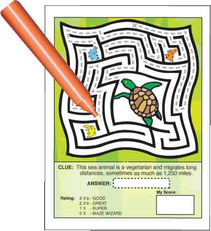 Example of Sea Animals Magical Maze sheet